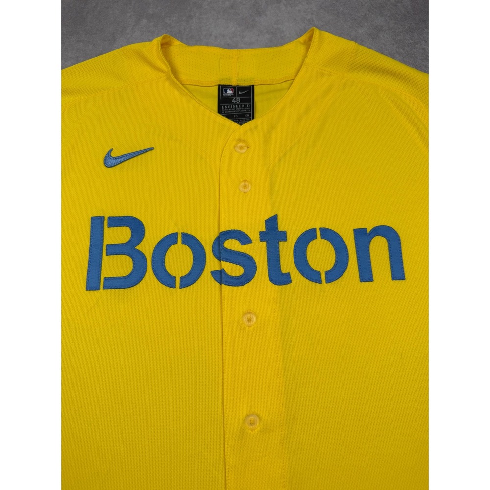 Nike Boston Red Sox City Connect Authentic Yellow Jersey Men's Sz 48 (L) MLB 617 - Picture 8 of 15